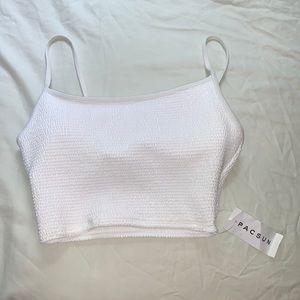 Pacsun White crop swim top